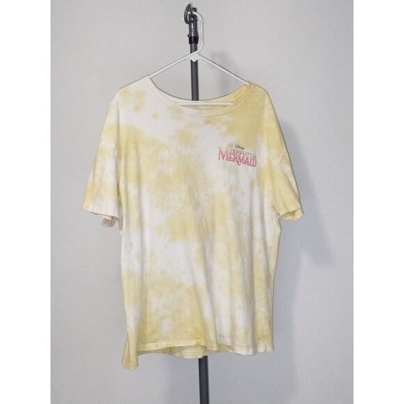 Gently Used Disney Little Mermaid T-Shirt XL – Yellow & White Tie-Dye - Picture 3 of 3